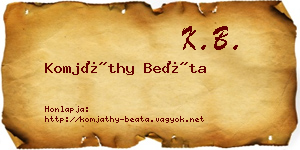 Komjáthy Beáta névjegykártya